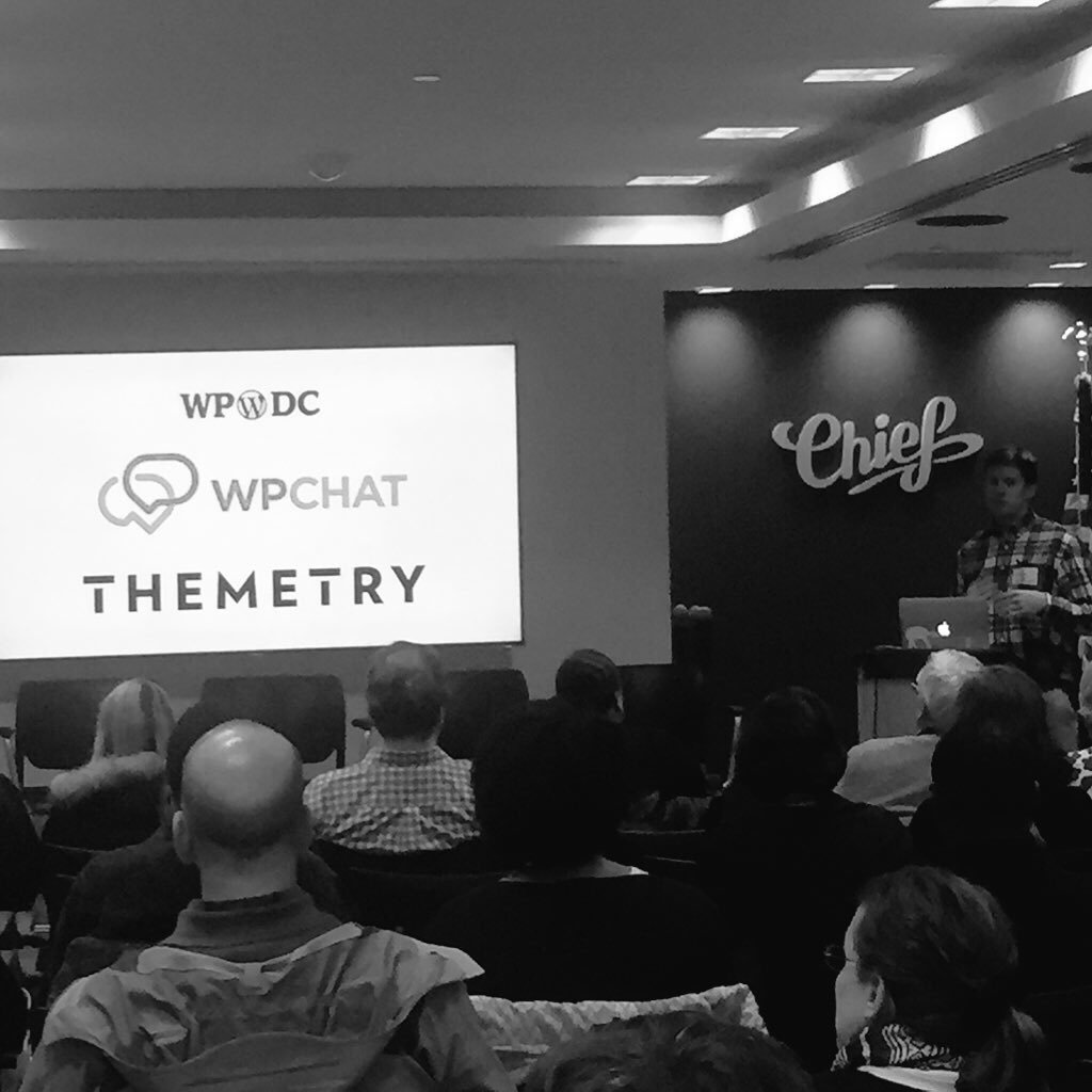 Leland speaking at WordPress DC. You can find clearer pictures of him hidden in theme demos.