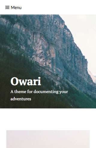 Owari: A WordPress Theme for Travel Bloggers and Foodies mobile screenshot